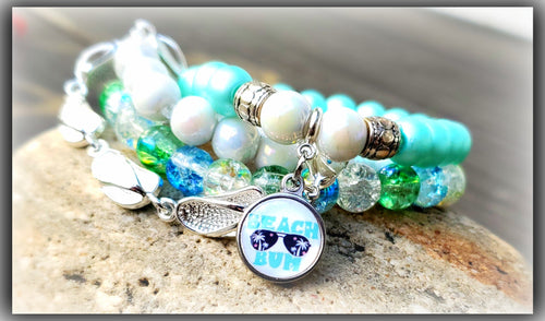 4 Piece Beaded Bracelet Set -  BEACH BUM⛱